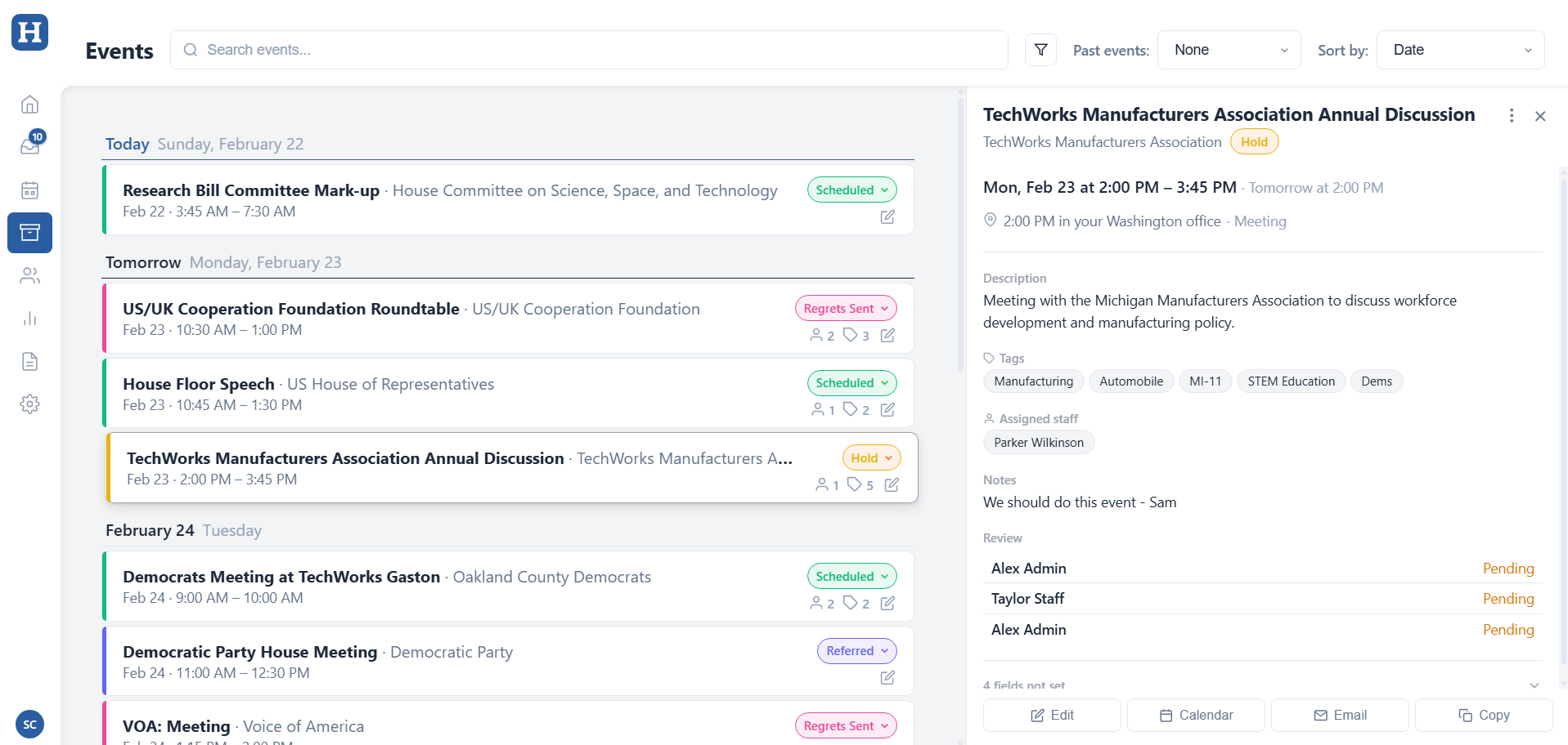 HillDesk events page